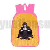 Funny 3D Bungou Stray Dogs Backpack 12/16 Inch Pink Merch Cartoon Bookbag