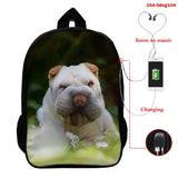 Funny 3D Dog Print Kids Backpacks Animal Prints Children Shoulder School Bagpack