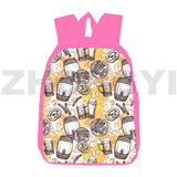 3D Printed Anime Beer Foam Backpack Schoolbag 12/16 Inch Pink Bookbag