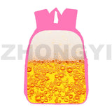 3D Printed Anime Beer Foam Backpack Schoolbag 12/16 Inch Pink Bookbag