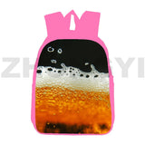 3D Printed Anime Beer Foam Backpack Schoolbag 12/16 Inch Pink Bookbag