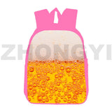3D Printed Anime Beer Foam Backpack Schoolbag 12/16 Inch Pink Bookbag