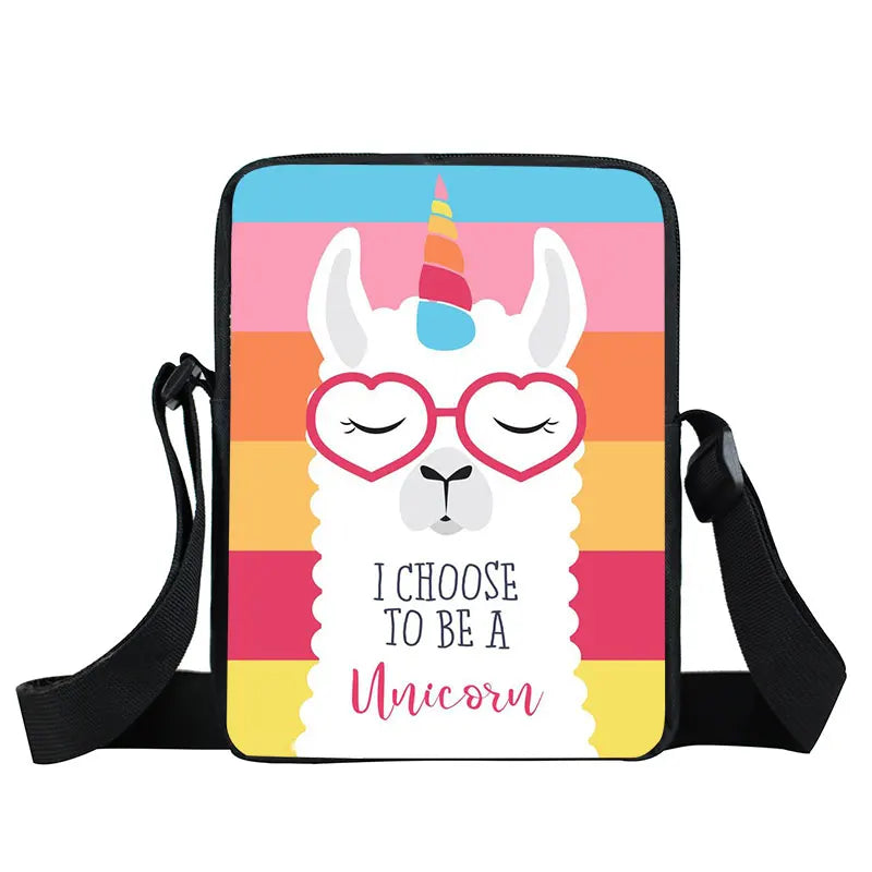 Funny Alpaca Messenger Bag Canvas Crossbody