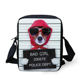 Funny Animal Print Messenger Bag for Students Casual Cross-body Satchel Handbag