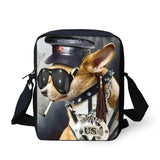 Funny Animal Print Messenger Bag for Students Casual Cross-body Satchel Handbag