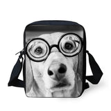 Funny Animal Print Messenger Bag for Students Casual Cross-body Satchel Handbag