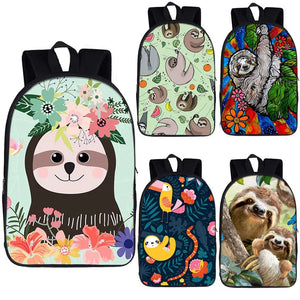 Funny Sloth Print Backpack for Teenagers Girls Boys School Bag Laptop Rucksack