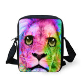 Funny Animals Print Messenger Bag for Students