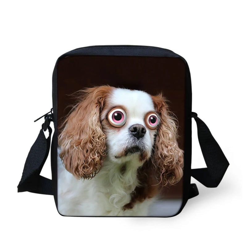Funny Animals Print Messenger Bag for Students