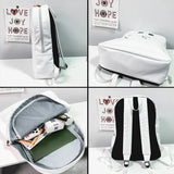 Funny Backpacks Women Tourist Casual Waterproof PU Fabric Large Capacity