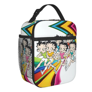 Betty Boops Animation Insulated Lunch Tote Bag Portable Thermal Cooler Food Box