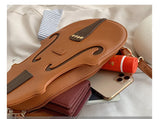 Funny Violin Shape Leather Shoulder Bag for Teenage Girls Backpack
