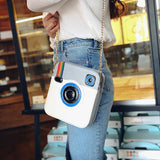 Funny Camera Flap Bag PU Leather Shoulder Messenger Crossbody Clutch Purse