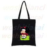 Funny Cartoon Mafalda Harajuku 90s Shopping Canvas Bag Female Girl Tote