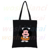 Funny Cartoon Mafalda Harajuku 90s Shopping Canvas Bag Female Girl Tote