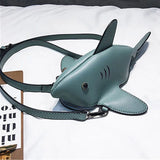 Funny Cartoon Shark Women Shoulder Bag Chain Messenger Bag