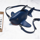 Funny Cartoon Shark Women Shoulder Bag Chain Messenger Bag