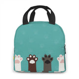 Funny Cats Foots Cooler Bag Portable Zipper Thermal Lunch Box Tote Food Bag