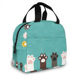 Funny Cats Foots Cooler Bag Portable Zipper Thermal Lunch Box Tote Food Bag