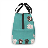 Funny Cats Foots Cooler Bag Portable Zipper Thermal Lunch Box Tote Food Bag