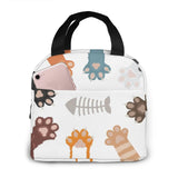 Funny Cats Foots Cooler Bag Portable Zipper Thermal Lunch Box Tote Food Bag