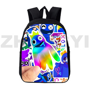 Funny Rainbow 3D Print Backpack College Anime Laptop 12/16 Inch Canvas