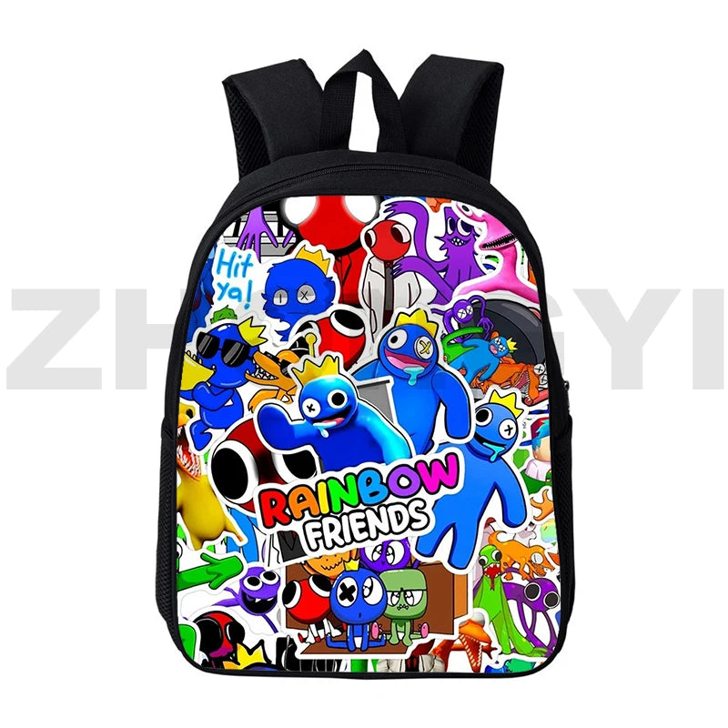 Funny Rainbow 3D Print Backpack College Anime Laptop 12/16 Inch Canvas