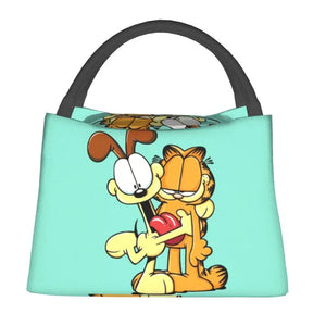 Funny Garfields Reusable Lunch Boxes Women Cartoon Cat Cooler Thermal Insulated