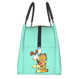 Funny Garfields Reusable Lunch Boxes Women Cartoon Cat Cooler Thermal Insulated