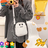 Funny Ghost Face Crossbody Bag Women Girls Nylon Harajuku Shoulder Messenger