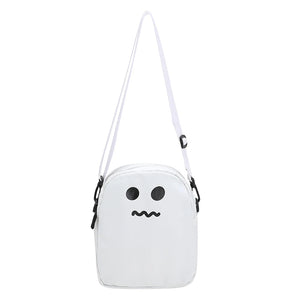 Funny Ghost Face Crossbody Bag Women Girls Nylon Harajuku Shoulder Messenger