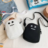 Funny Ghost Face Crossbody Bag Women Girls Nylon Harajuku Shoulder Messenger