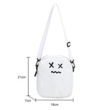 Funny Ghost Face Crossbody Bag Women Girls Nylon Harajuku Shoulder Messenger
