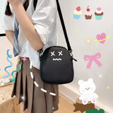 Funny Ghost Face Crossbody Bag Women Girls Nylon Harajuku Shoulder Messenger