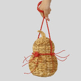 Funny Gourd-Shaped Straw Shoulder Crossbody Bags for Women