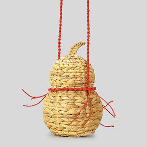Funny Gourd-Shaped Straw Shoulder Crossbody Bags for Women