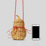 Funny Gourd-Shaped Straw Shoulder Crossbody Bags for Women