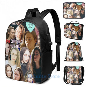 Graphic Print Alycia Debnam Carey Collage USB Charge Backpack