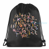 Armenian Birds Alphabet USB Charge Backpack Men Women Travel Laptop Bag
