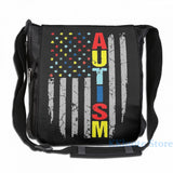 Autism Awareness Flag Puzzle Piece USB Charge Backpack
