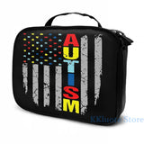 Autism Awareness Flag Puzzle Piece USB Charge Backpack
