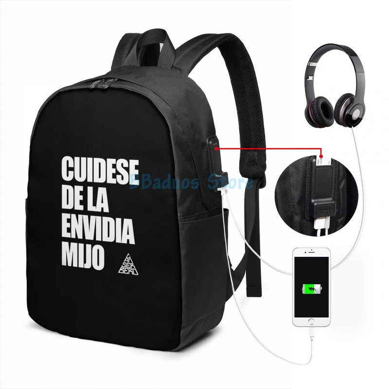 Envy Beware Mijo Canserbero USB Charge Backpack Men Women Travel Laptop Bag