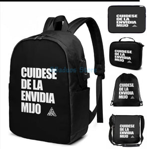 Envy Beware Mijo Canserbero USB Charge Backpack Men Women Travel Laptop Bag