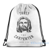 Funny Graphic Trust the Carpenter Jesus Christ USB Charge Backpack