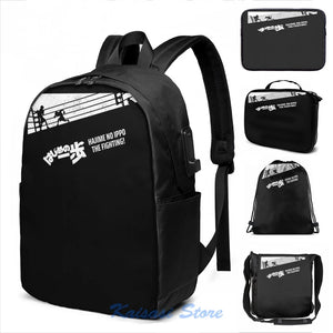 Hajime no Ippo Final Blow USB Charge Backpack Men Women School Travel Laptop Bag
