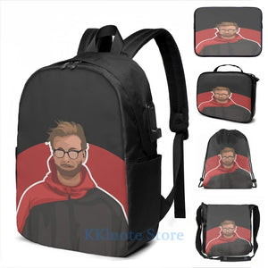 Klopp USB Charge Backpack Men School Women Travel Laptop Bag