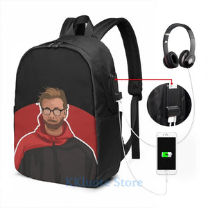 Klopp USB Charge Backpack Men School Women Travel Laptop Bag
