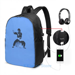 Jackie Chan USB Charge Backpack Men Women School Travel Laptop Bag