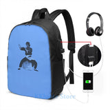 Jackie Chan USB Charge Backpack Men Women School Travel Laptop Bag