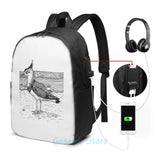 Funny Lapwing USB Charge Backpack Men Women School Travel Laptop Bag
